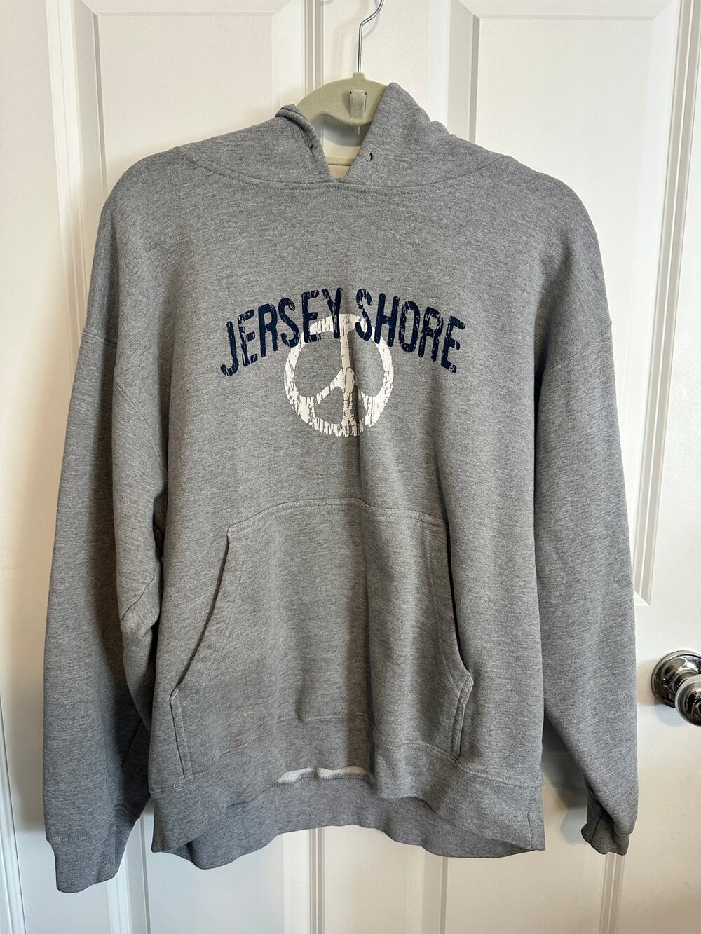LAVON Gray Jersey Shore Hooded Sweatshirt Large
